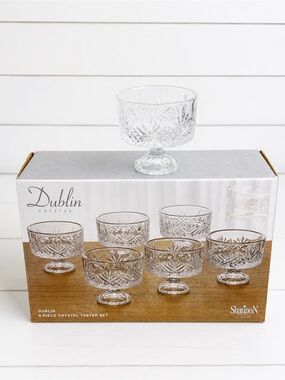 SHAN Clear Dublin Crystal 6-Piece Taster Dessert Glass Set